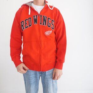 VTG Giii Sport By Karl Banks Red Detroit Red Wings Hooded Zip Up Sweatshirt M